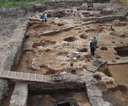 Раскопки на территории города Пскова